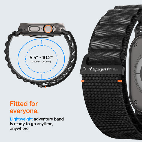 Spigen רצועת שעון WBF1 ל-Apple Watch – תואמת Ultra 3/2/1 (49mm), Series 11/10 (46mm), 9/8/7 (45mm), 6/5/4 (44mm)